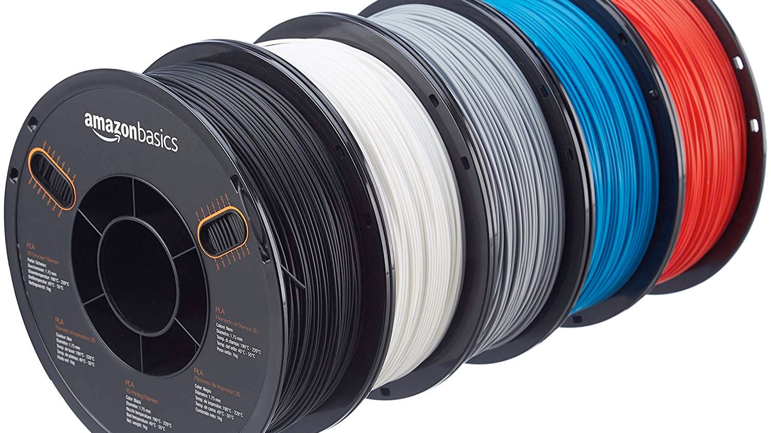 1.75mm 1 kg per Spool 5 Assorted Colors Basics TPU 3D Printer Filament 5 Spools 