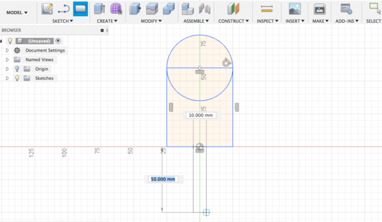 Fusion 360 tutorial sketch