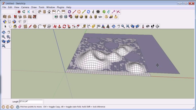 Sandbox tool inside SketchUp enables terrain modelling