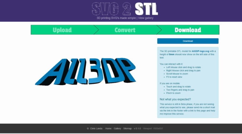 Download SVG to STL - How to Convert SVGs into 3D Printable STLs ...