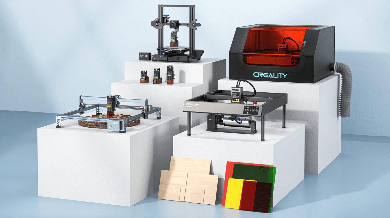 Creality 40W Falcon2 Laser Engraver Air Assist High-Speed Adjustable Laser  Spot Steel Colorful Engraving and Cutting Machine
